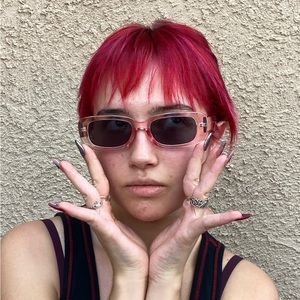 Pink clear sunglasses
